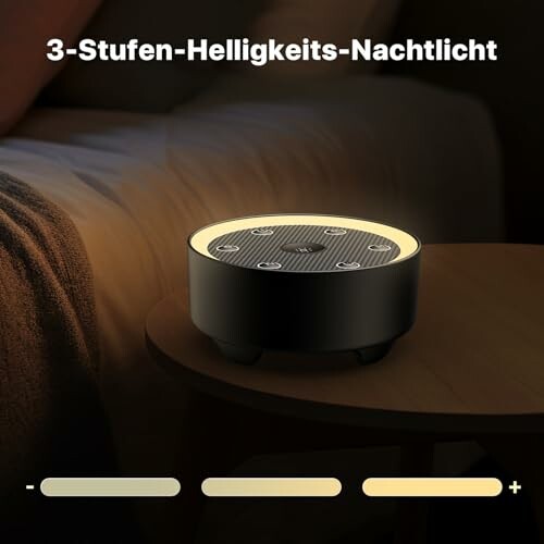 Nachtlicht mit 3 Helligkeitsstufen auf einem Tisch