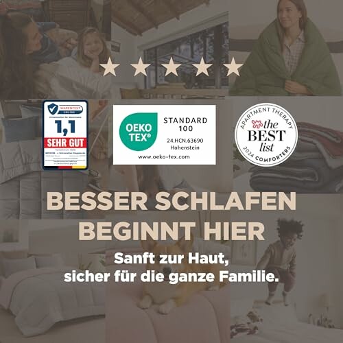 Werbung für hochwertige Bettwaren