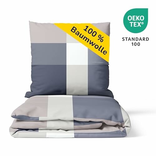 Bettwäsche-Set aus 100% Baumwolle mit Oeko-Tex Standard 100 Zertifizierung.