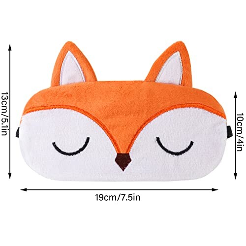 Fuchs Schlafmaske mit Ohren und geschlossenen Augen.
