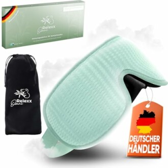 Schlafmaske mit Aufbewahrungstasche und Verpackung