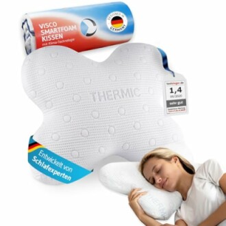 Visco Smartfoam Kissen mit schlafender Frau