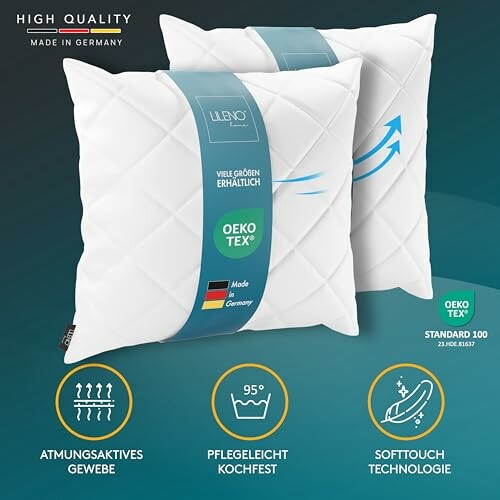 Weiße Kissen mit Oeko-Tex Standard und Softtouch-Technologie